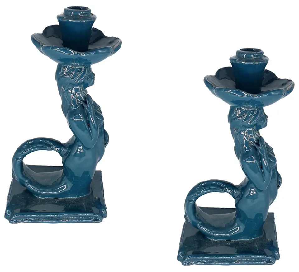 les-ottomans-mermaid-kerzenhalter-aus-keramik-handbemalt image 1