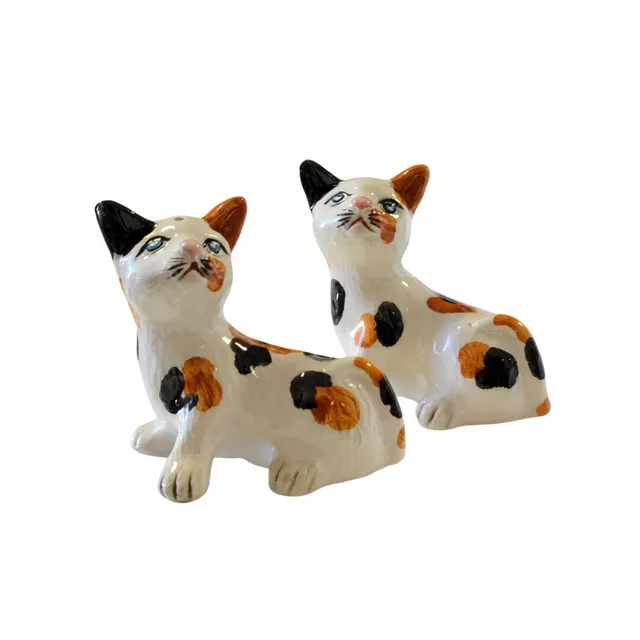les-ottomans-katzen-figuren-aus-keramik-im-2er-set-handbemalt image 1