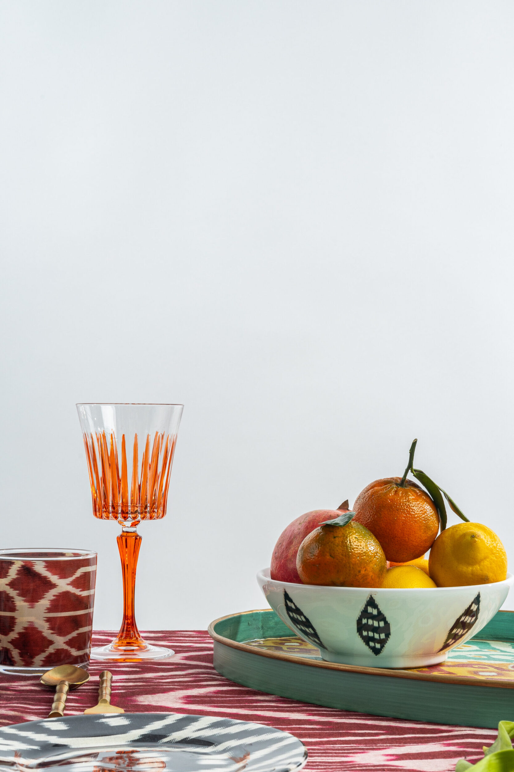 les-ottomans-kristall-weingl-ser-set-4-teilig-orange-handbemalt image 2