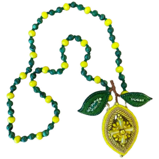 les-ottomans-lemon-brosche-handgestickt-mit-kette image 1