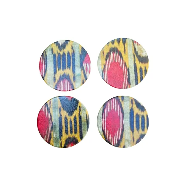 les-ottomans-glasfaser-untersetzer-ikat-4er-set-bunte-coaster image 1