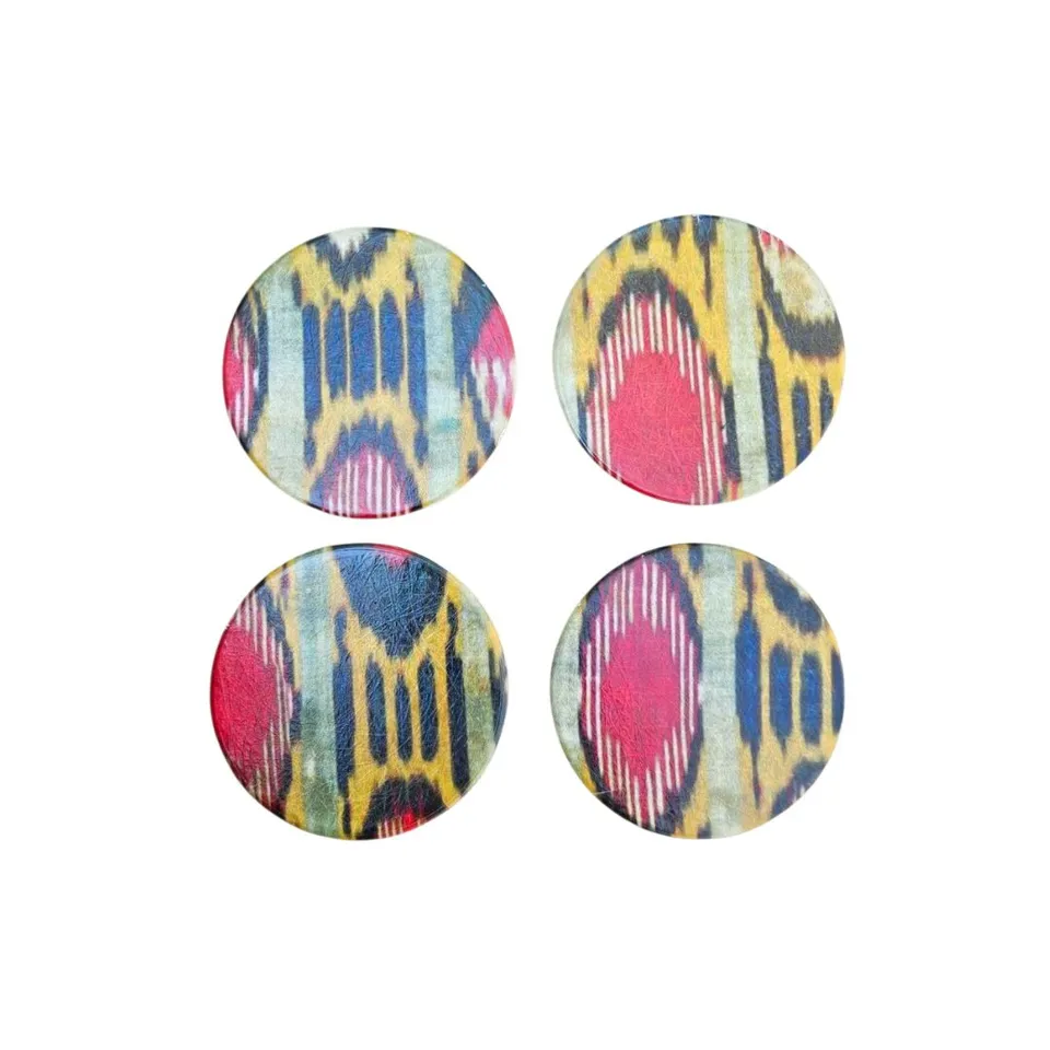 les-ottomans-glasfaser-untersetzer-ikat-4er-set-bunte-coaster image 1