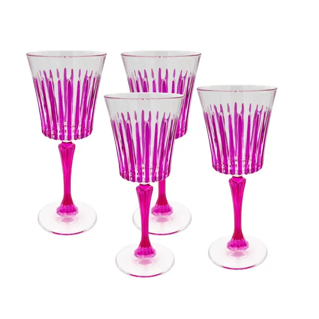les-ottomans-handbemalte-kristall-weingl-ser-4er-set-rosa image 1