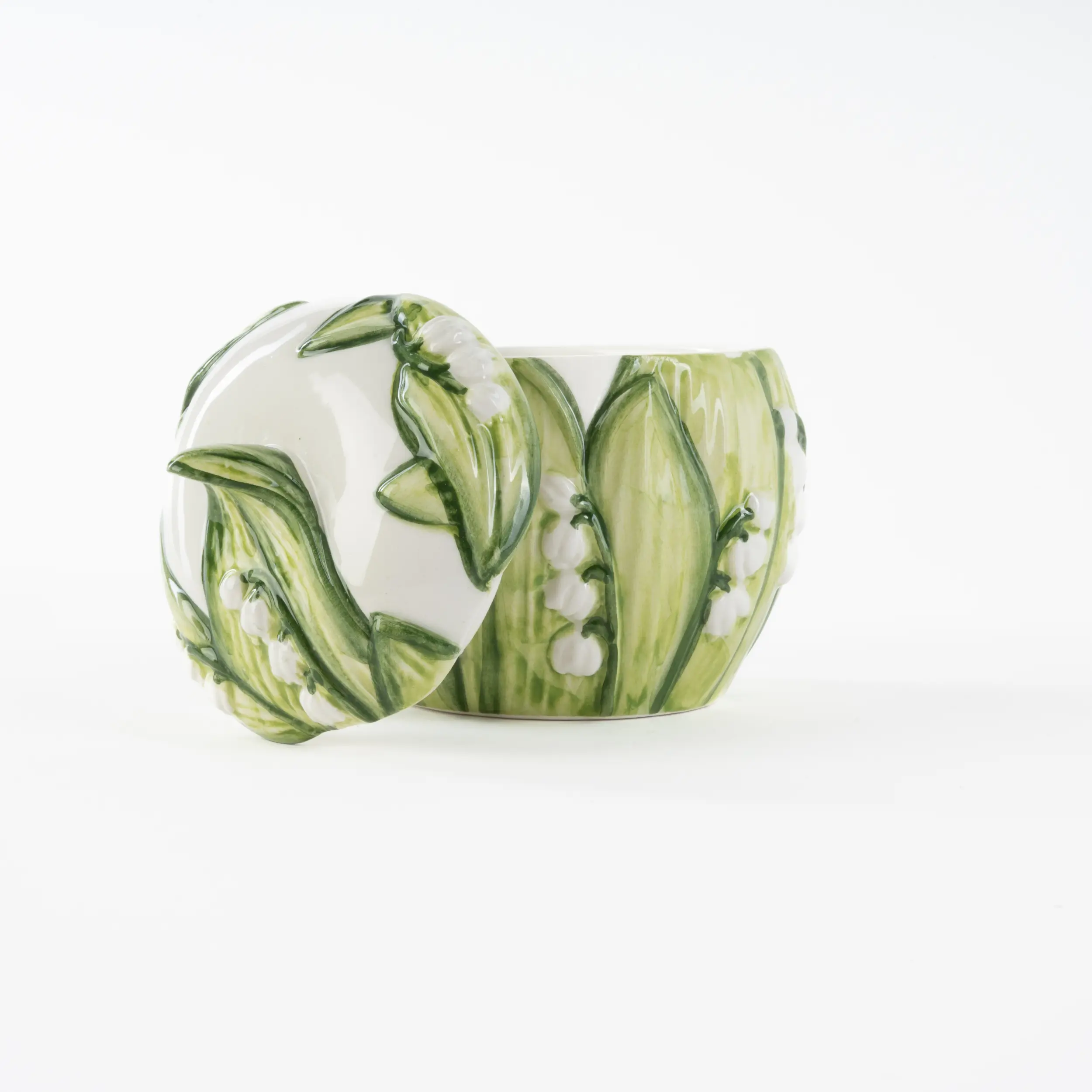 les-ottomans-lily-of-the-valley-zuckerdose-keramik-handbemalt image 3