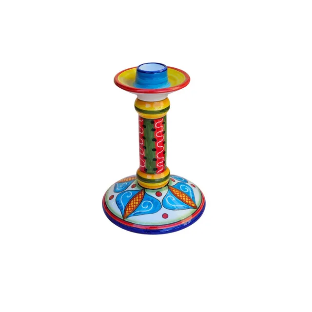 les-ottomans-teelichthalter-keramik-ikat-handbemalt image 1