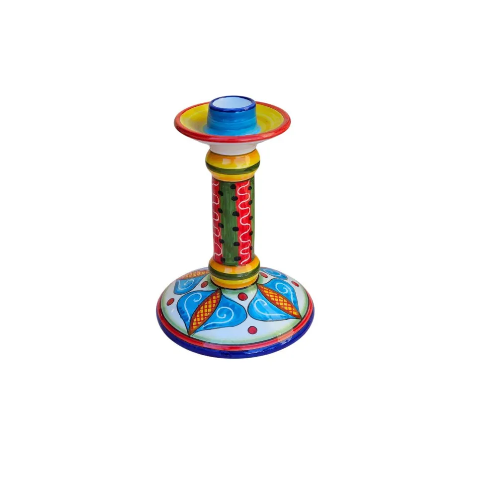 les-ottomans-teelichthalter-keramik-ikat-handbemalt image 1