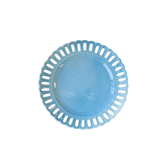les-ottomans-lace01-dessertteller-keramik-spitzenrand-handbemalt image 1