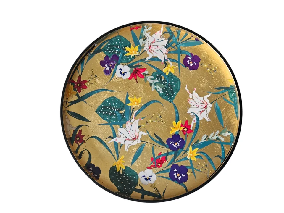 les-ottomans-vassoio-tablett-holz-lackiert-fiori-esotici image 1