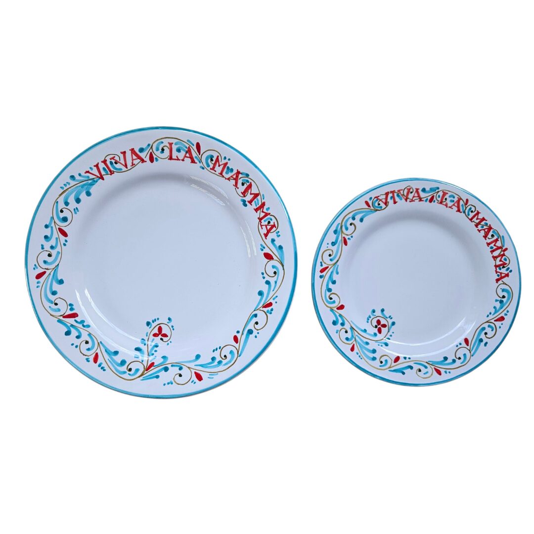 les-ottomans-teller-set-viva-la-mamma-keramik-2-teilig-flach-dessert image 1