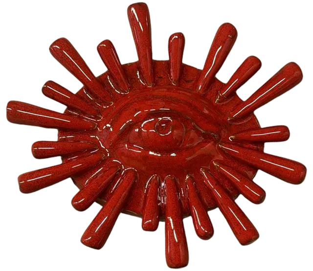 les-ottomans-sheltering-eye-dekoobjekt-keramik-rot-handbemalt image 1