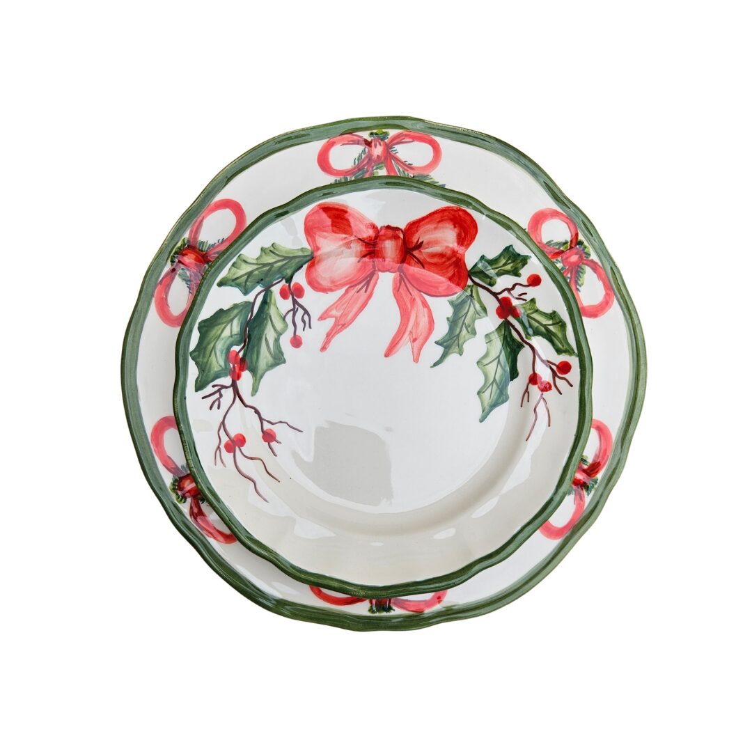 les-ottomans-dessert-und-speiseteller-keramik-handbemalt-2er-set image 1