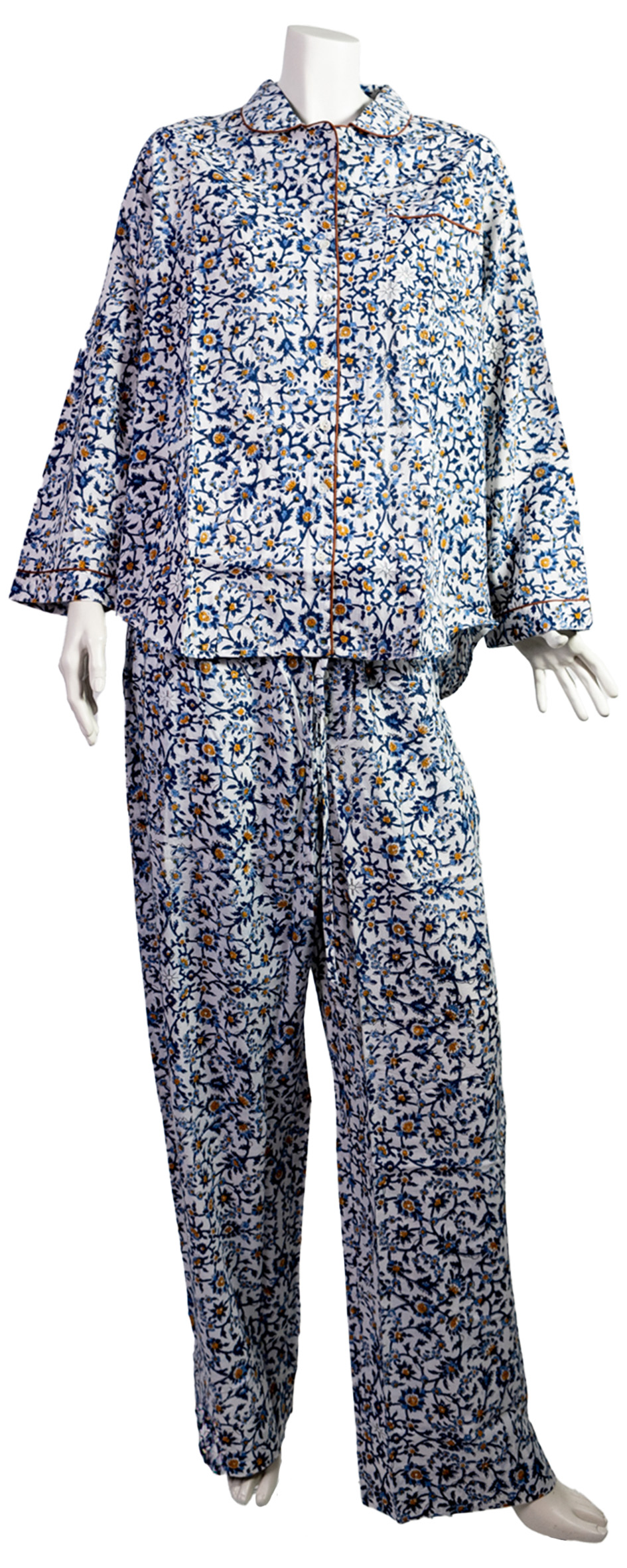 les-ottomans-pj01-pyjama-set-aus-baumwolle-handbedruckt-ikat image 2