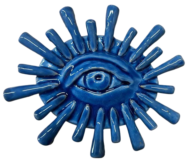 les-ottomans-sheltering-eye-deko-keramik-handbemalt-blau image 1