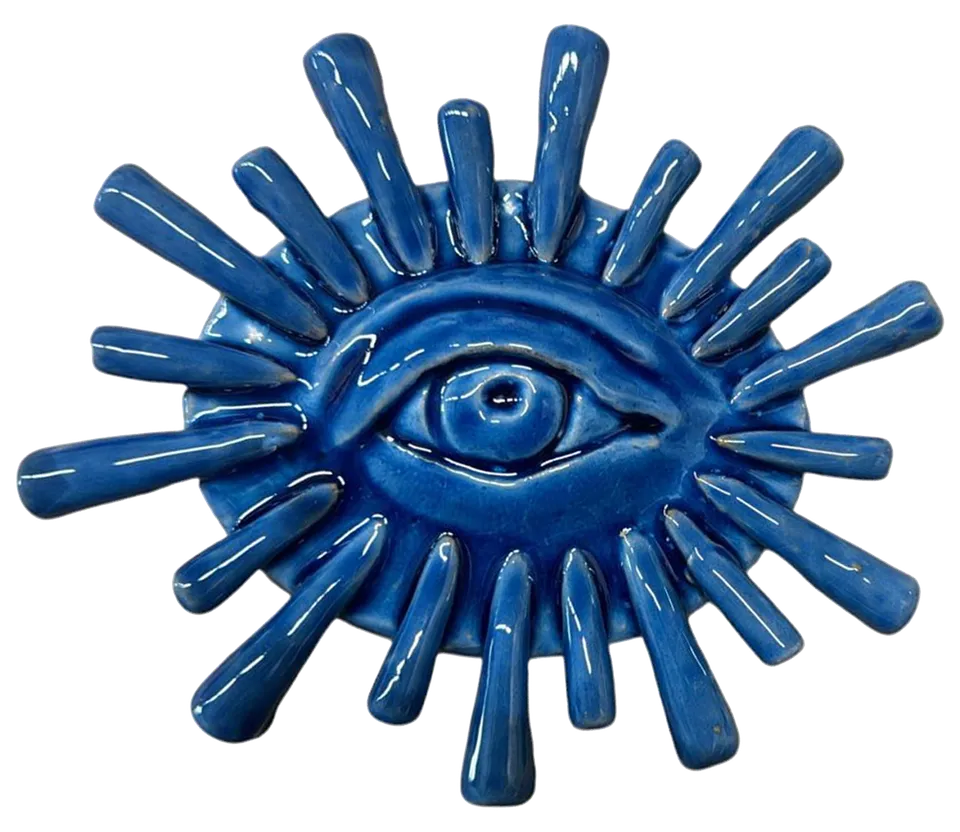 les-ottomans-sheltering-eye-deko-keramik-handbemalt-blau image 1