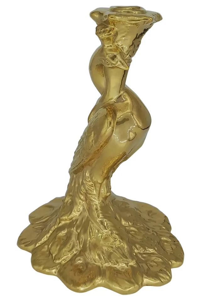 les-ottomans-gold-peacock-kerzenhalter-keramik-handbemalt image 1