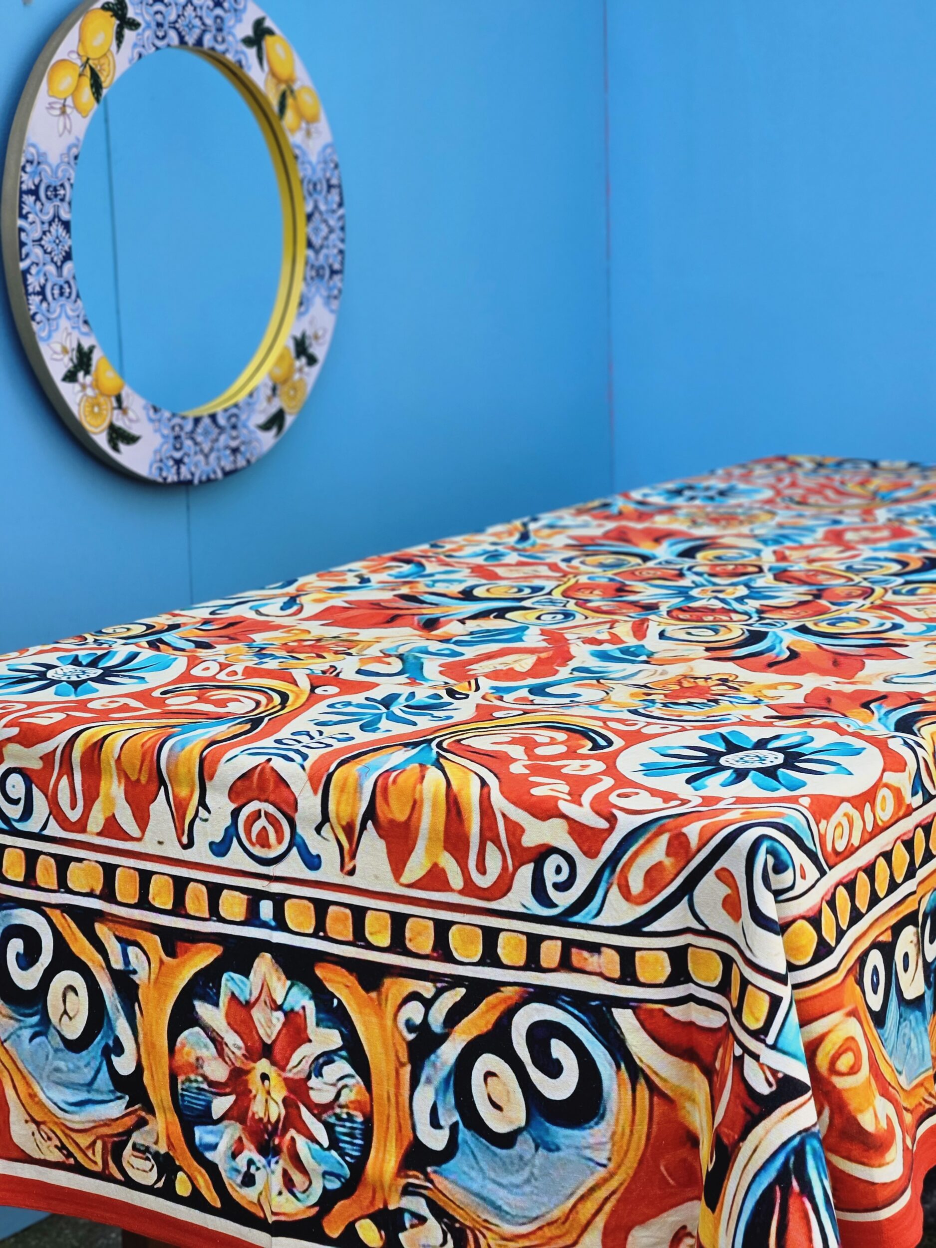 les-ottomans-tischdecke-baumwolle-digital-bedruckt-ikat-floral image 3