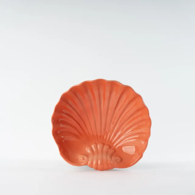 les-ottomans-shell-dessertteller-keramik-handbemalt-rot image 1