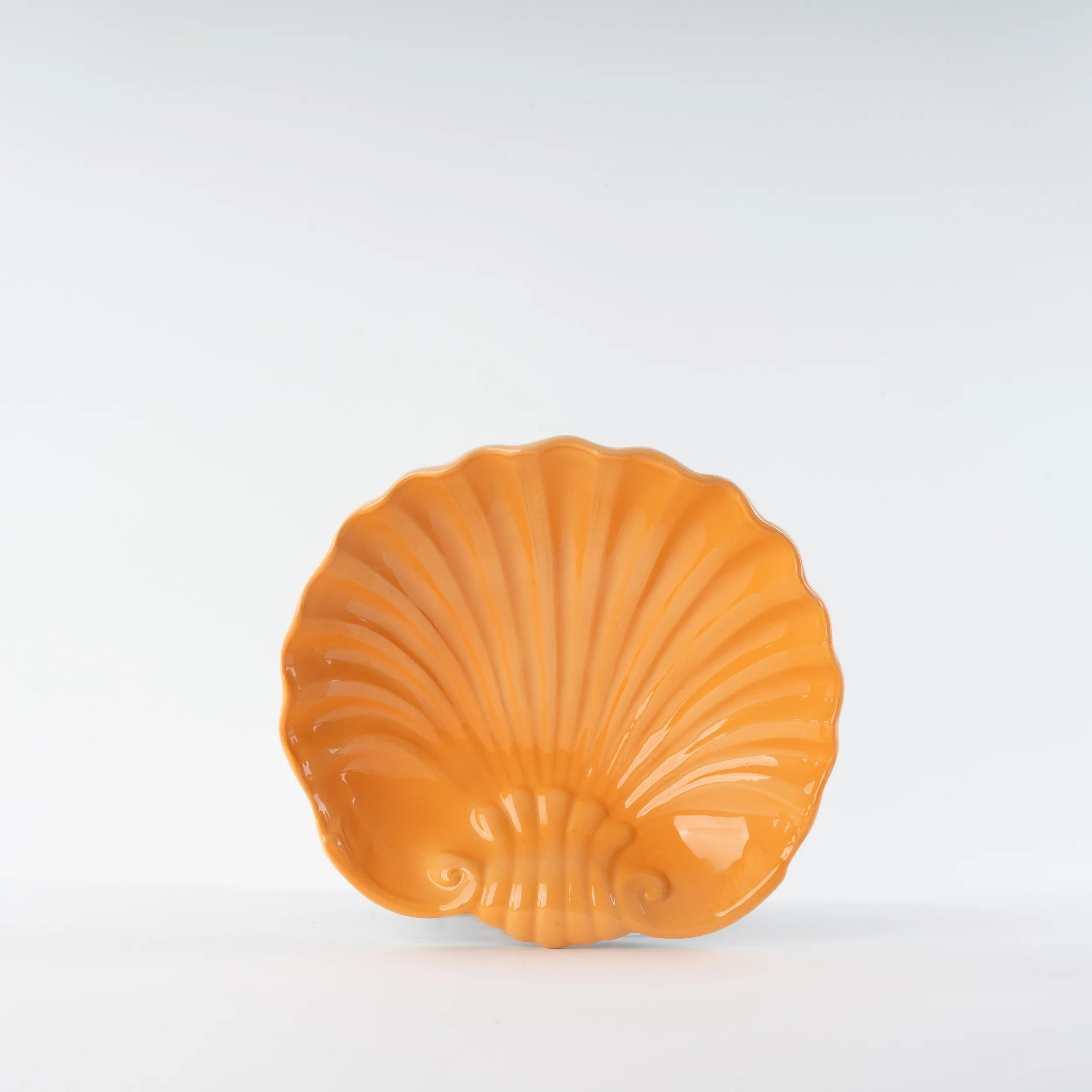 les-ottomans-shell-dessertteller-keramik-orange-handbemalt image 1