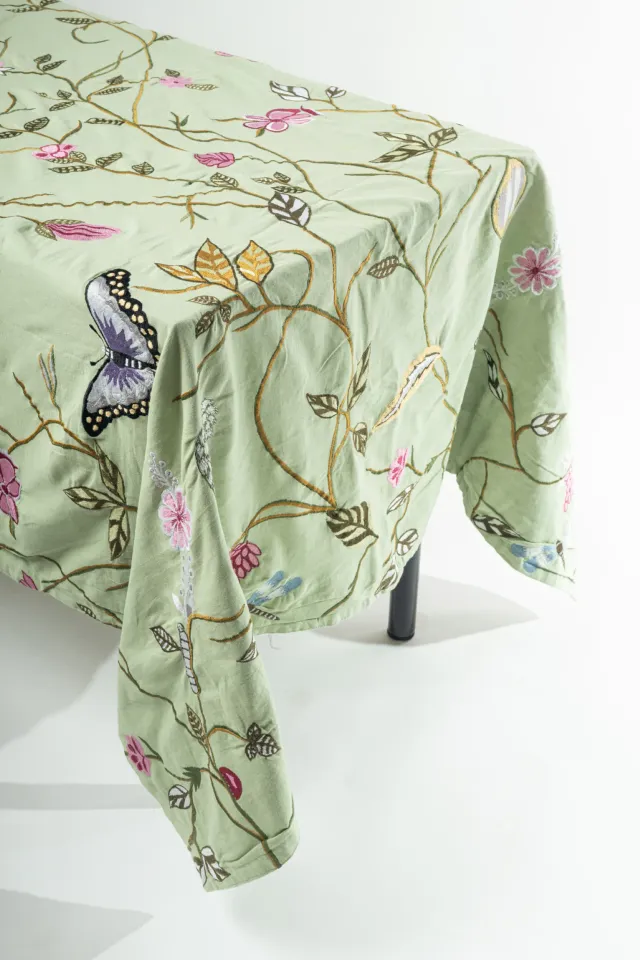 les-ottomans-ebt16-tischdecke-baumwolle-mit-blumenstickerei image 1