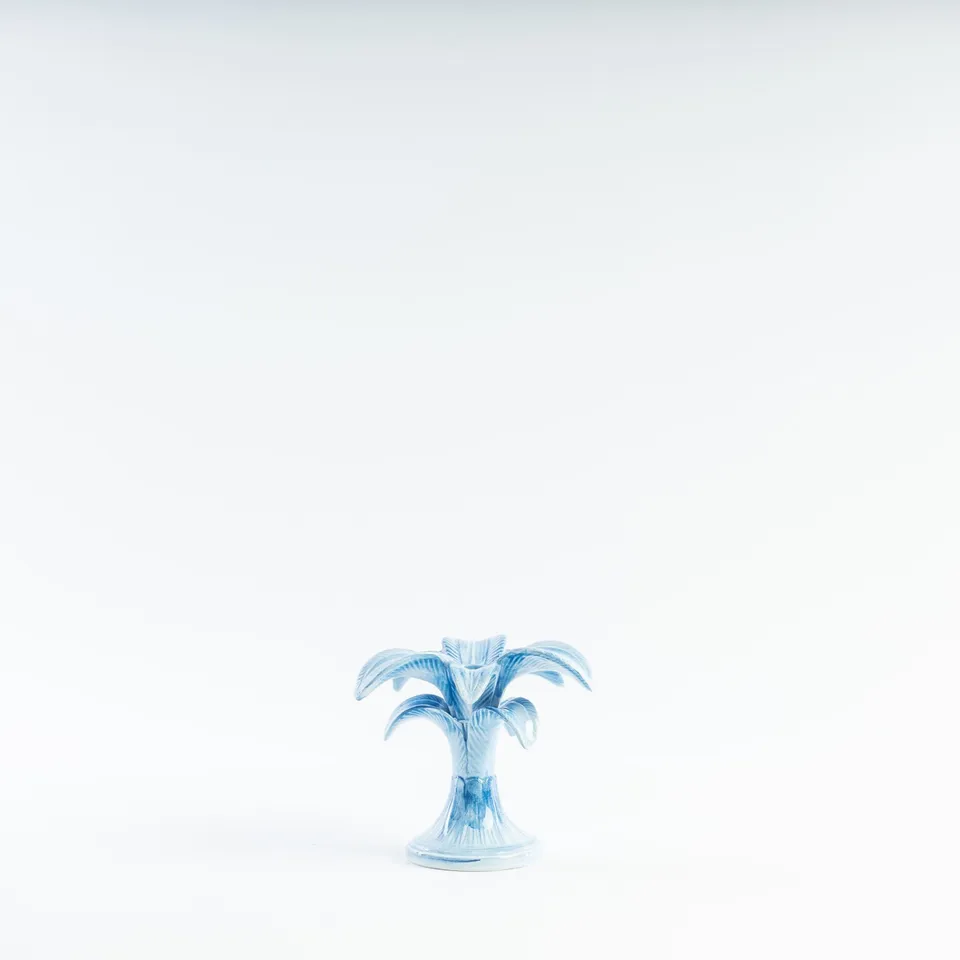 les-ottomans-kerzenhalter-marb06-keramik-blaue-palme-klein image 1