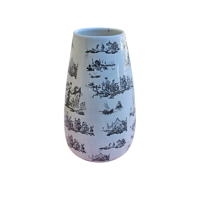 les-ottomans-vase-keramik-mit-hand-decal-tischvase-deko image 1