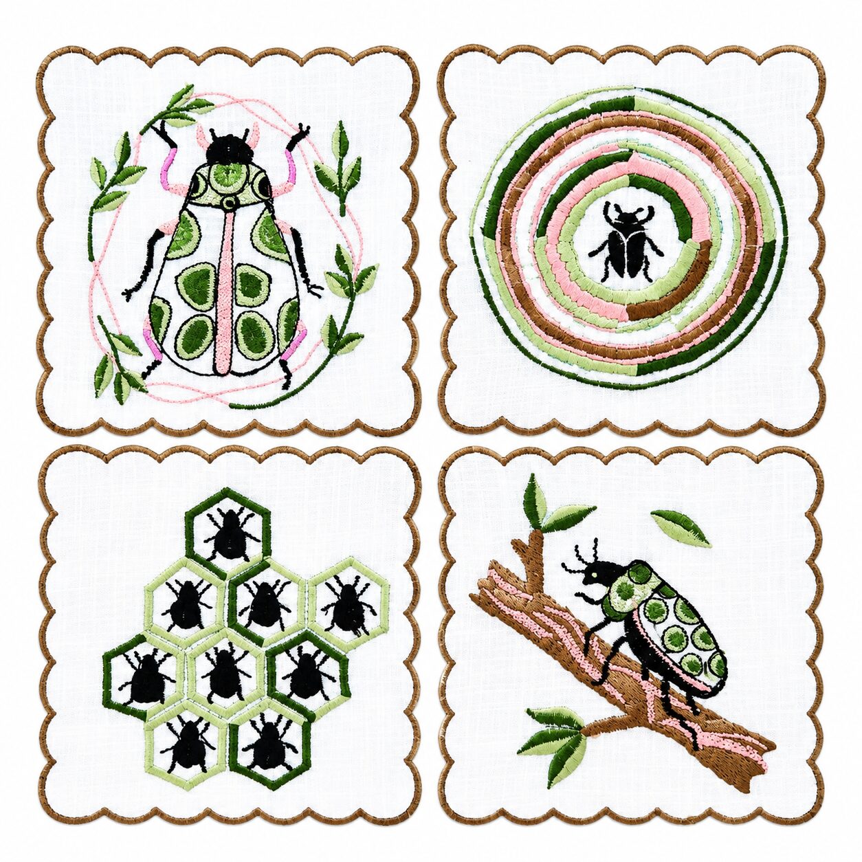 les-ottomans-cocktail-servietten-4er-set-baumwolle-handbestickt image 1