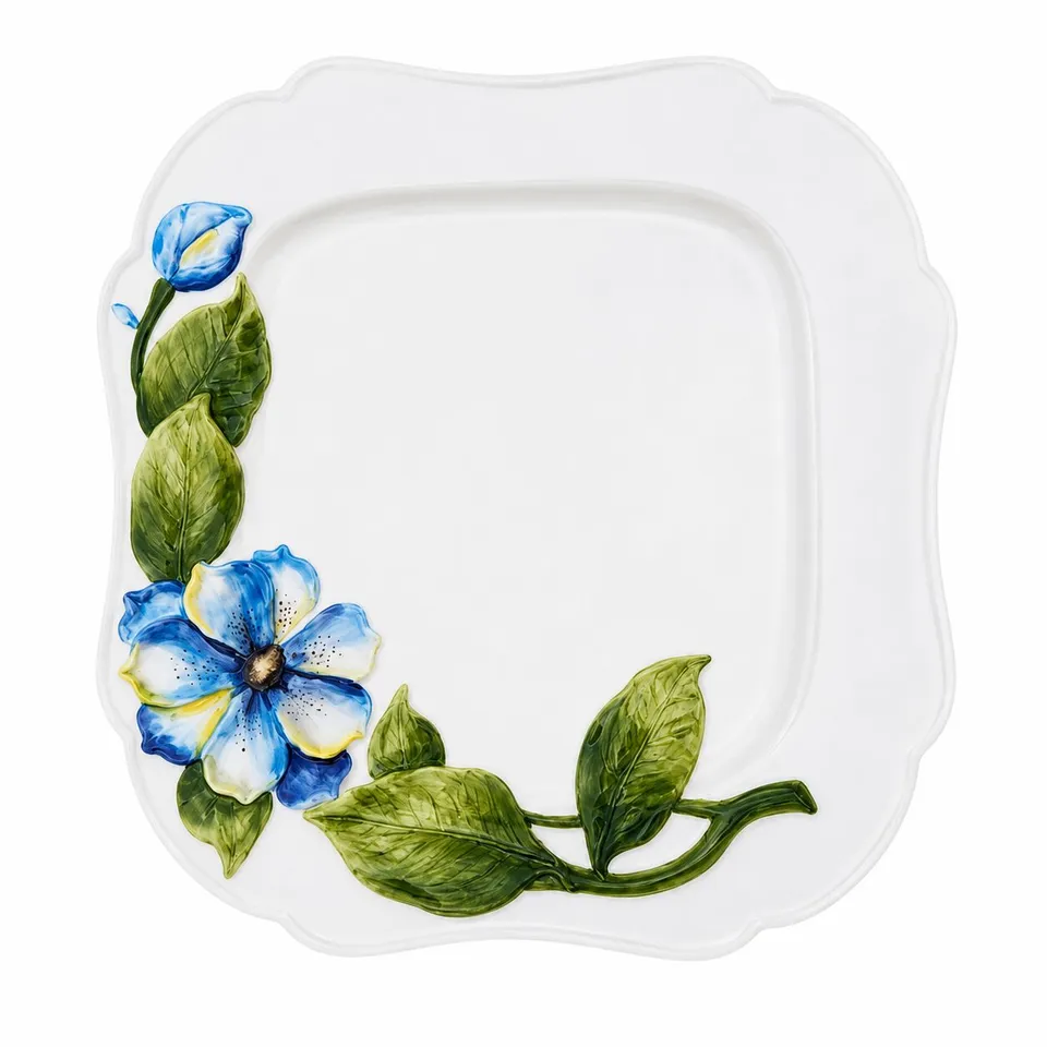 les-ottomans-tablett-quadratisch-aus-keramik-blaue-blumen image 1