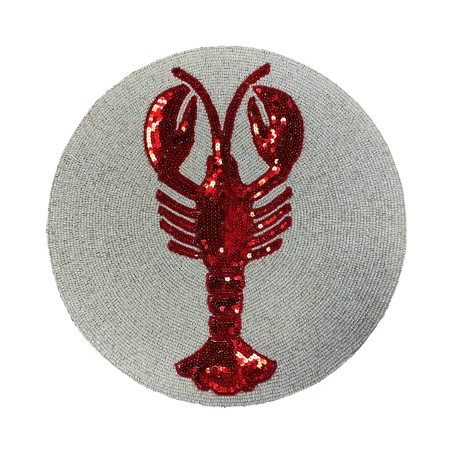 les-ottomans-hummer-tischset-2-teilig-tropical-pailletten-perlen image 1