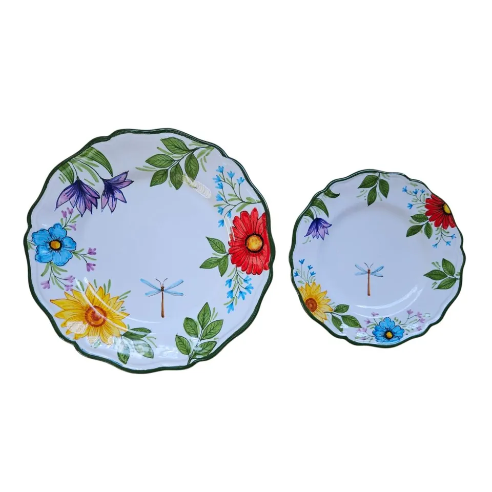 les-ottomans-floral-libelle-teller-set-aus-keramik-handbemalt-set-2 image 1