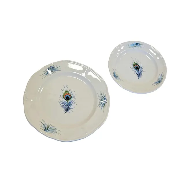 les-ottomans-peacock-teller-set-aus-handbemalter-keramik image 1