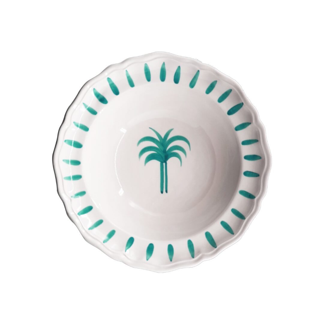 les-ottomans-palms-tpv06-salatsch-ssel-keramik-gr-ne-palmen-handbemalt image 1