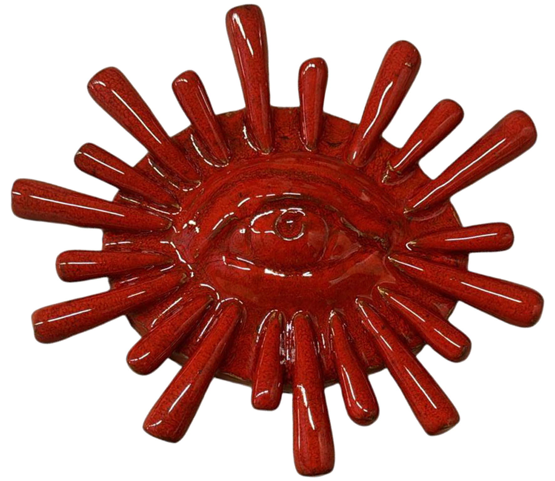 les-ottomans-sheltering-eye-dekoobjekt-keramik-rot-handbemalt image 1