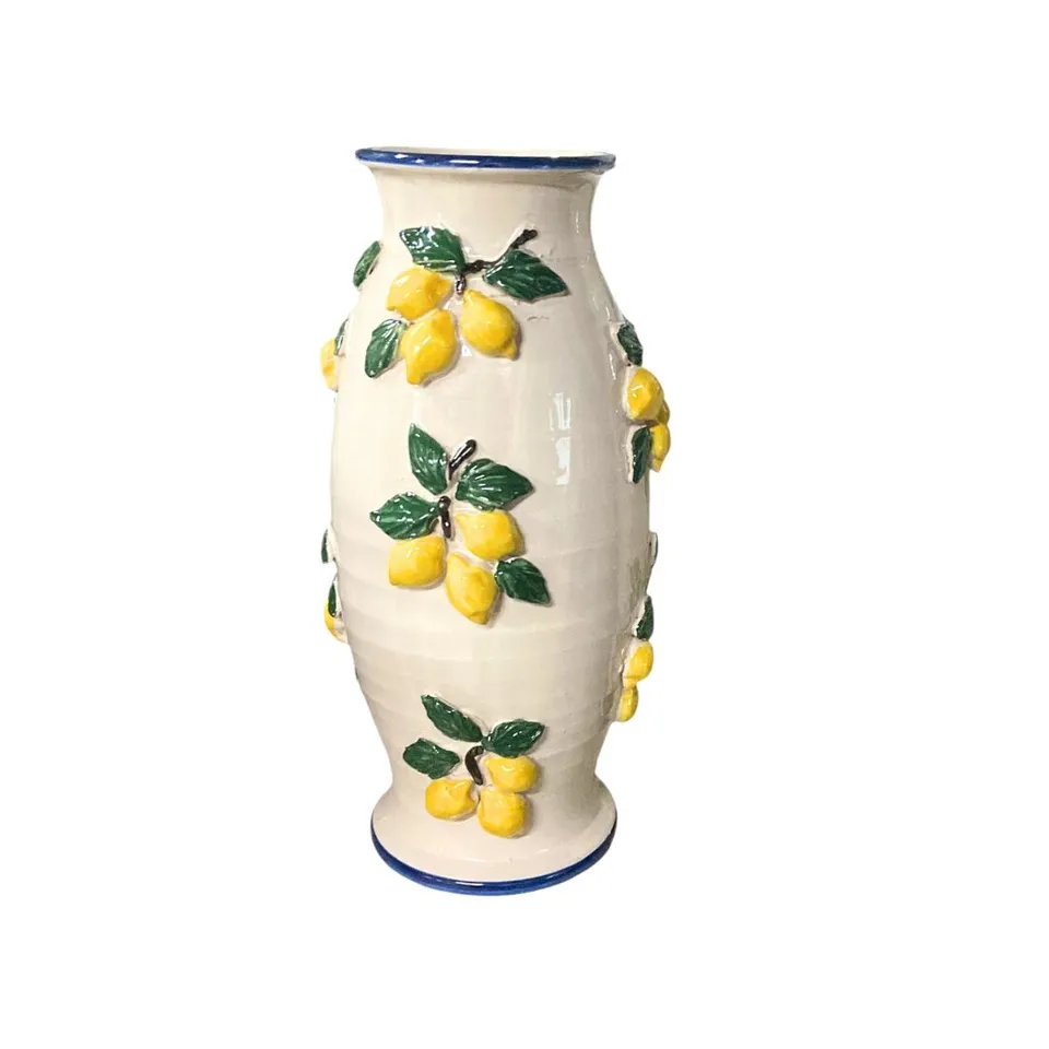 les-ottomans-menv08-keramikvase-handbemalt-mit-zitronen-relief image 1