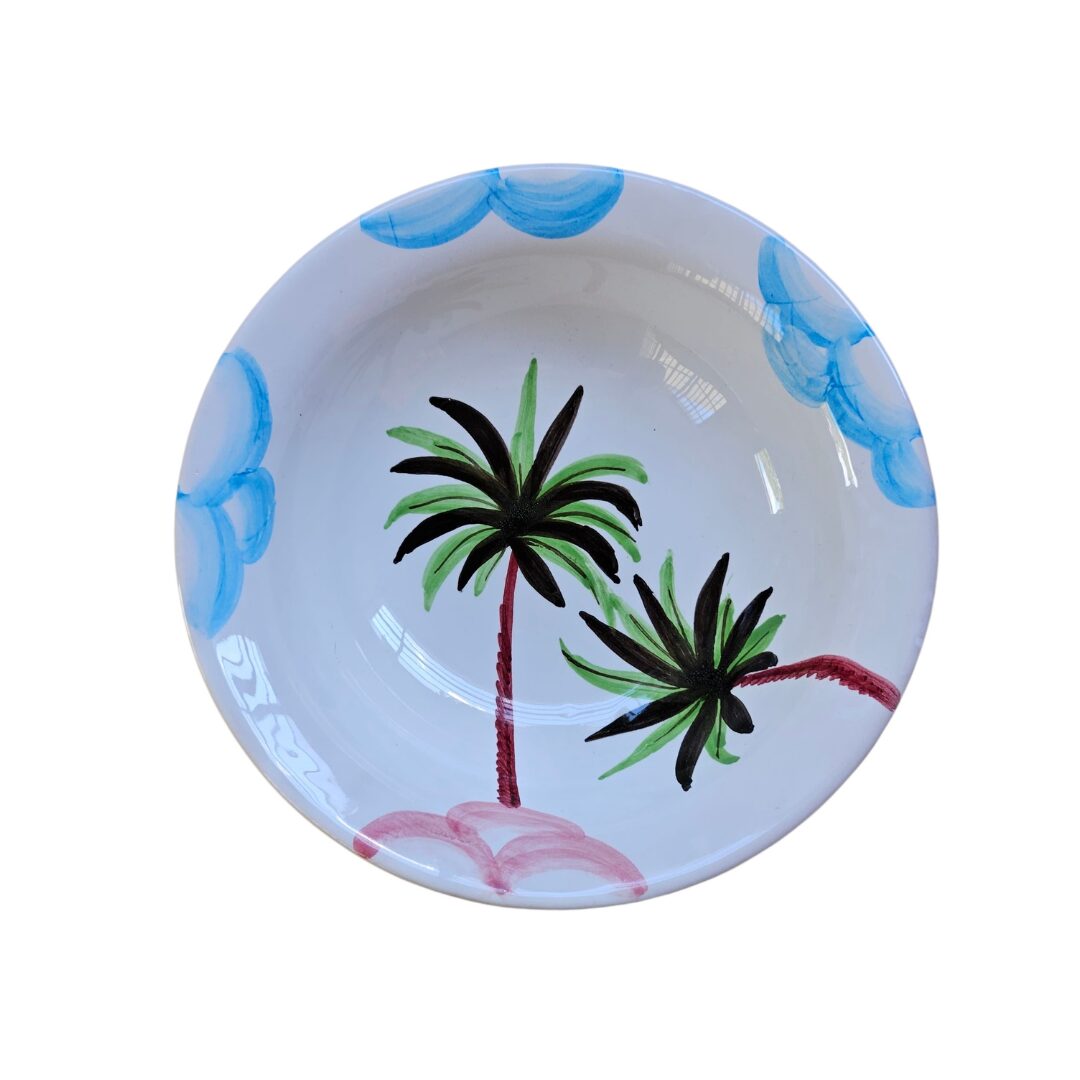 les-ottomans-dessertteller-keramik-palme-handbemalt image 1