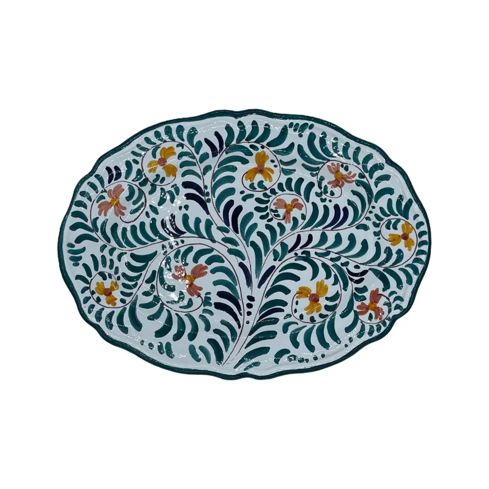 les-ottomans-servierplatte-teller-aus-keramik-handbemalt-floral-dessert-speisete image 1