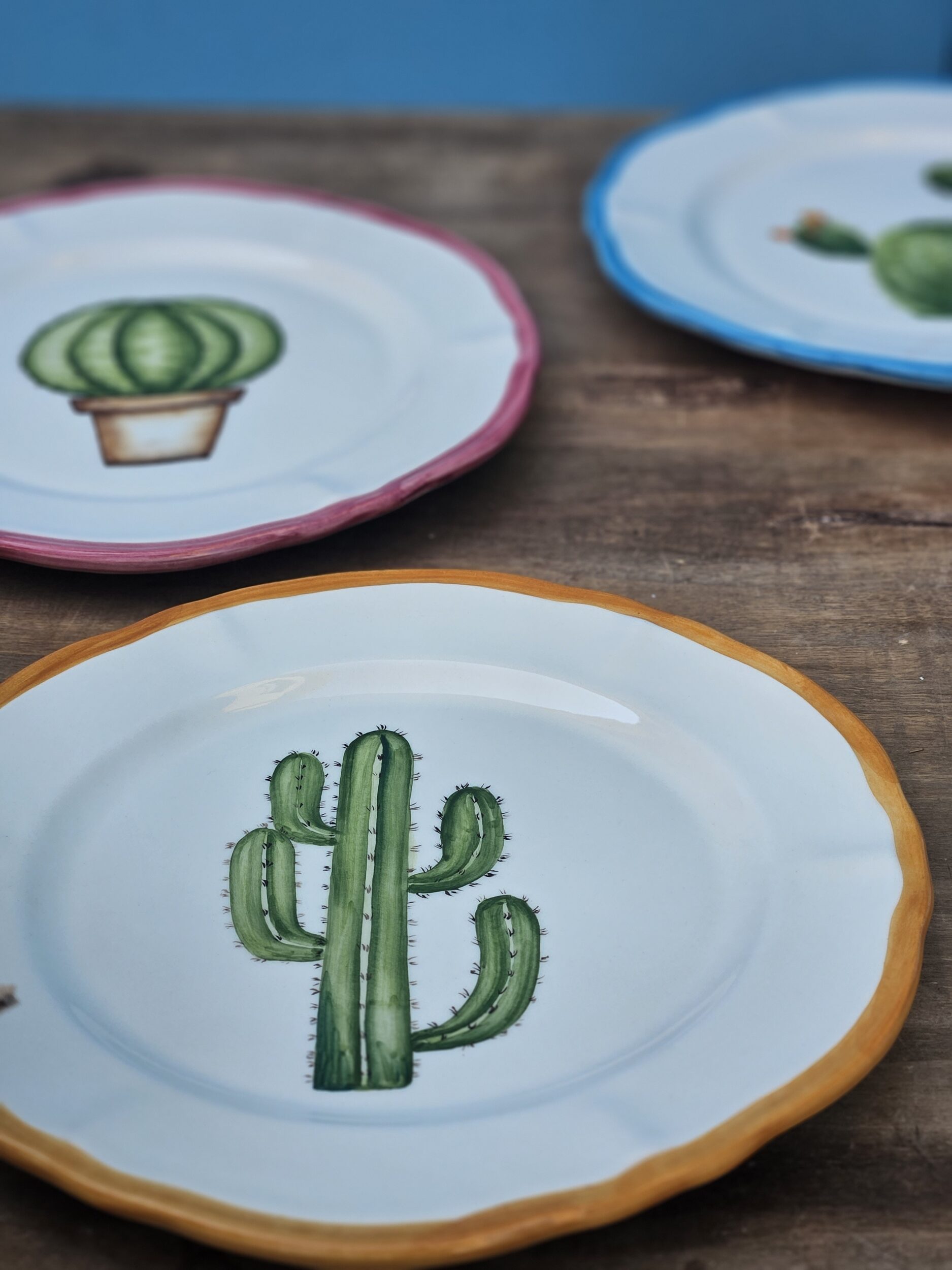 les-ottomans-cactus-keramikteller-set-3-teilig-handbemalt image 4