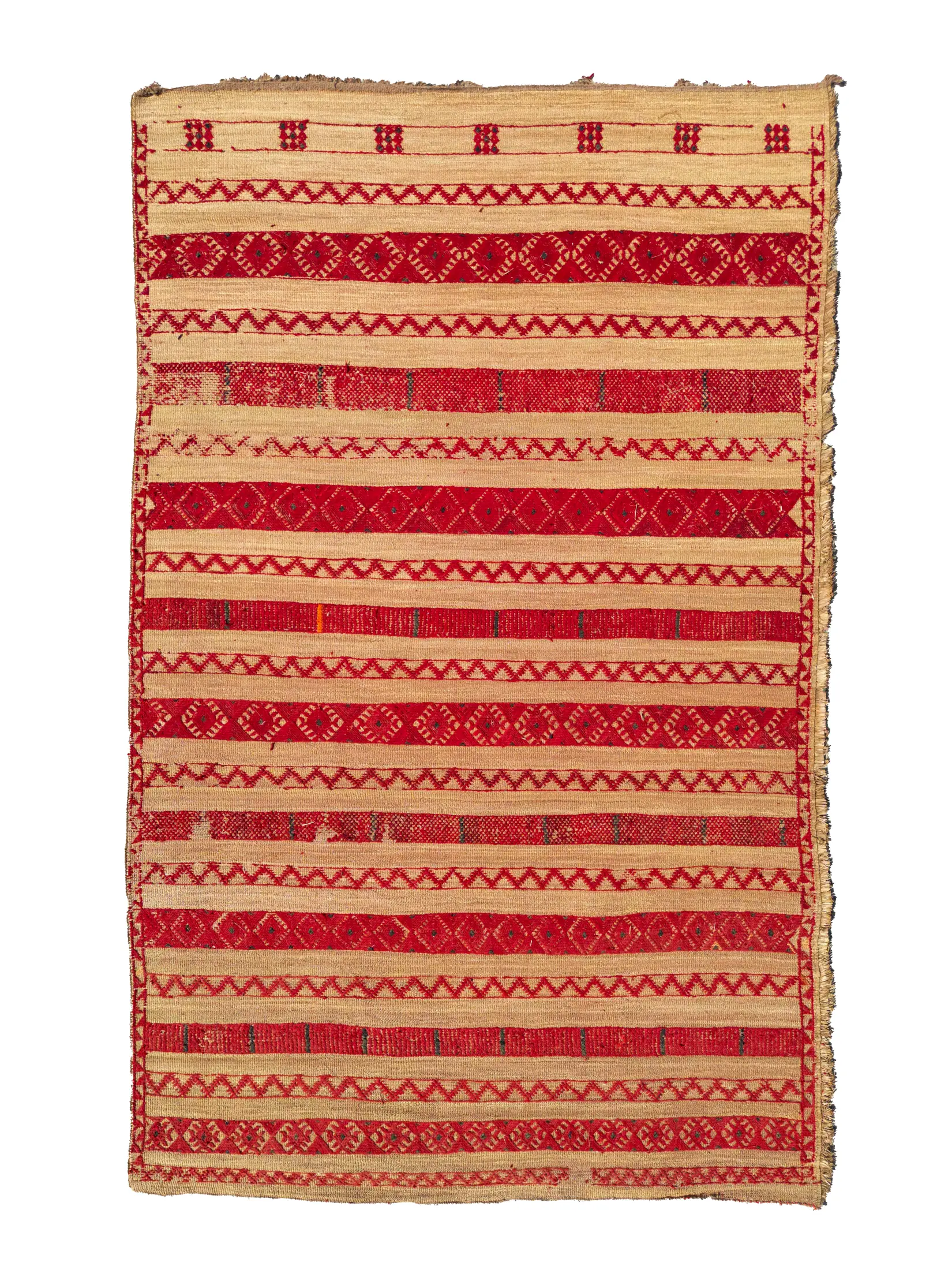les-ottomans-mauritanische-matte-vintage-stroh-handbestickt-2 image 1