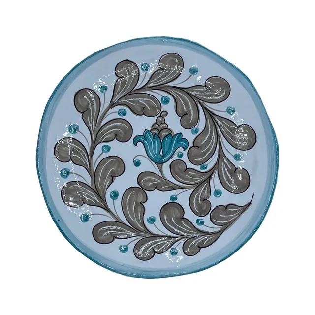 les-ottomans-floreale-flacher-teller-aus-handbemalter-keramik image 1