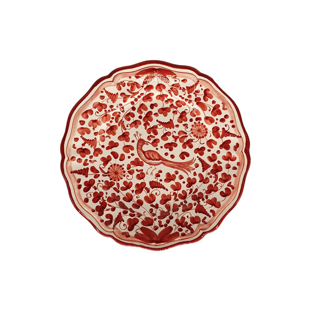 les-ottomans-brotteller-v-gel-blumen-aus-handbemalter-keramik-in-rot image 1