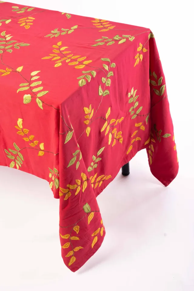 les-ottomans-tischdecke-baumwolle-bestickt-floral-ebt05 image 1