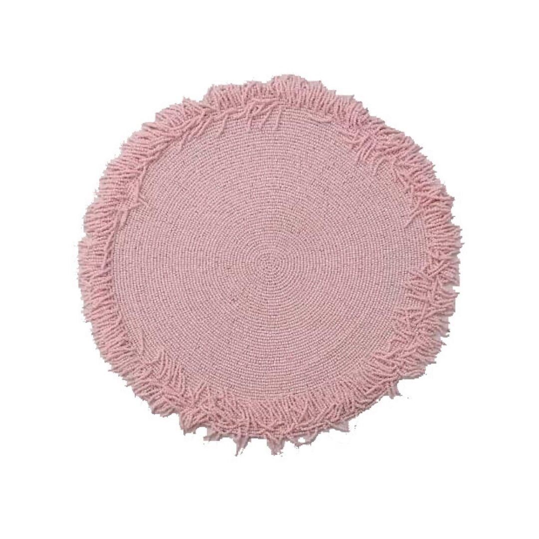 les-ottomans-tjb27-platzset-2er-set-perlen-mit-fransen-rosa image 1
