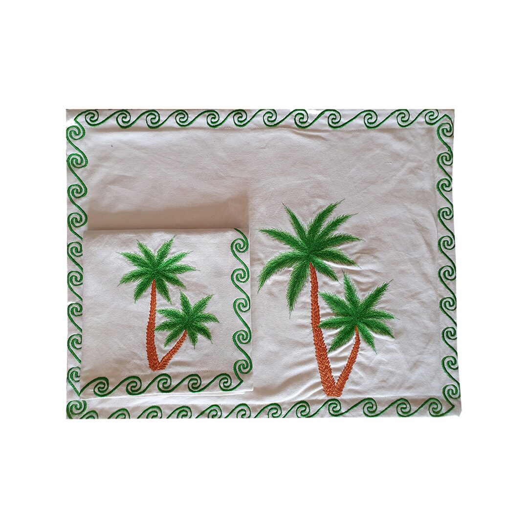 les-ottomans-palme-platzset-serviette-set-aus-bestickter-baumwolle image 1