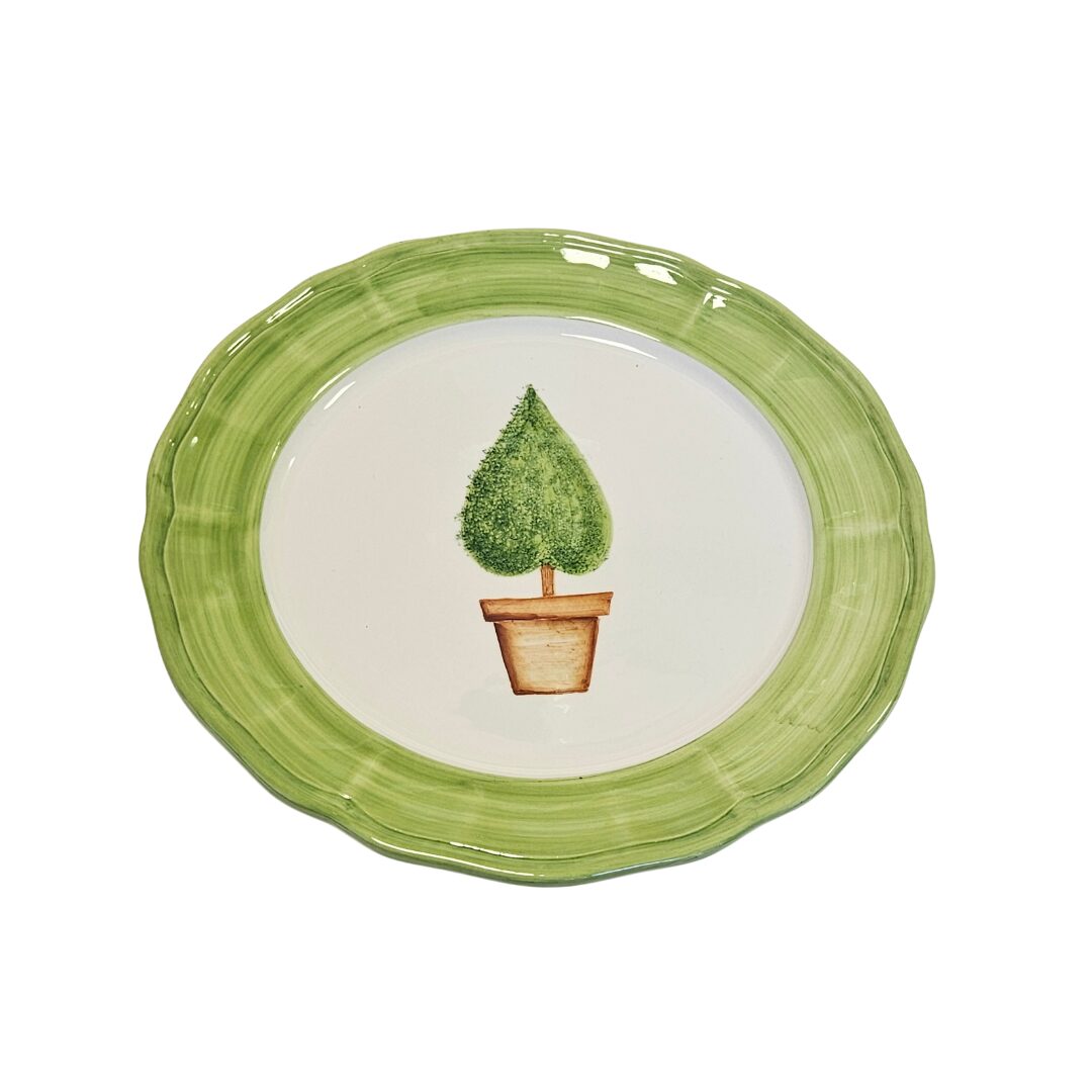les-ottomans-topiaria-verde-flacher-teller-aus-handbemalter-keramik image 1