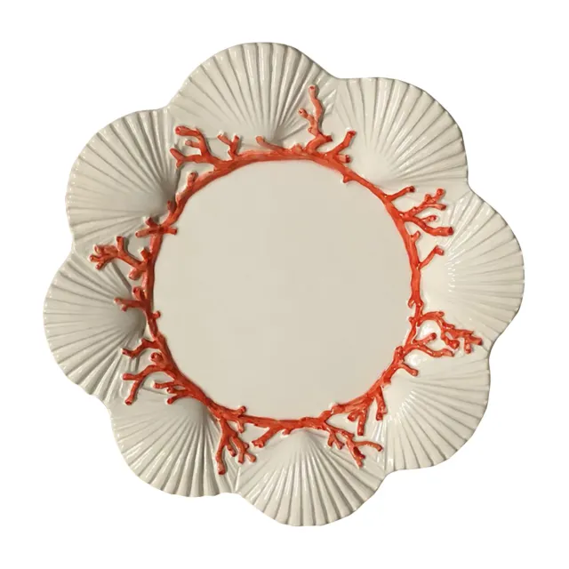 les-ottomans-saint-jacques-desserteller-keramik-koralle-handbemalt image 1