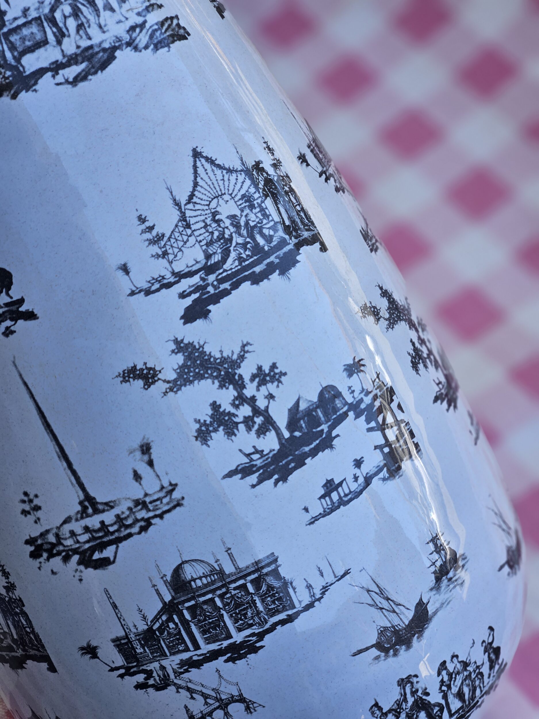 les-ottomans-vase-keramik-mit-hand-decal-tischvase-deko image 2