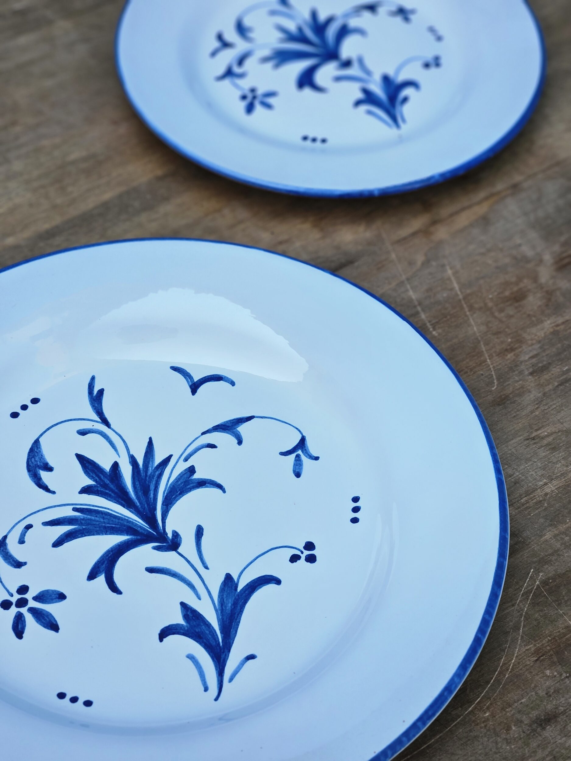 les-ottomans-set-aus-2-keramiktellern-handbemalt-speiseteller-dessertteller-blau image 4