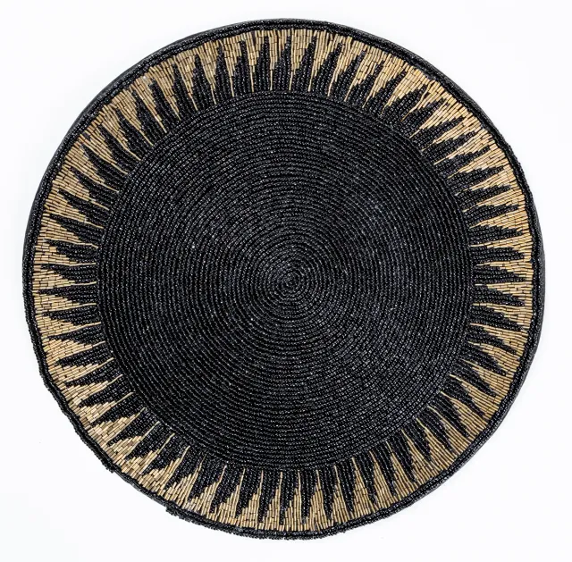 les-ottomans-platzset-mit-perlen-schwarz-gold image 1