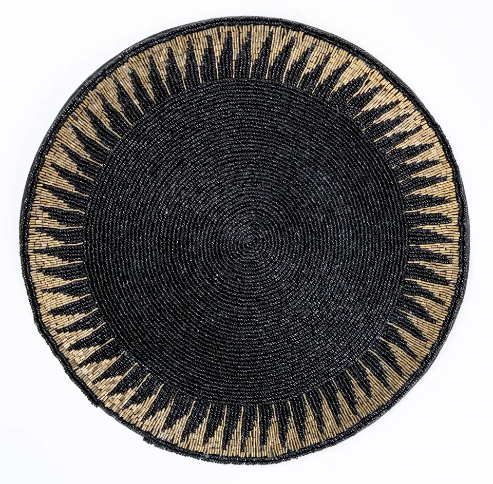 les-ottomans-platzset-mit-perlen-schwarz-gold image 1
