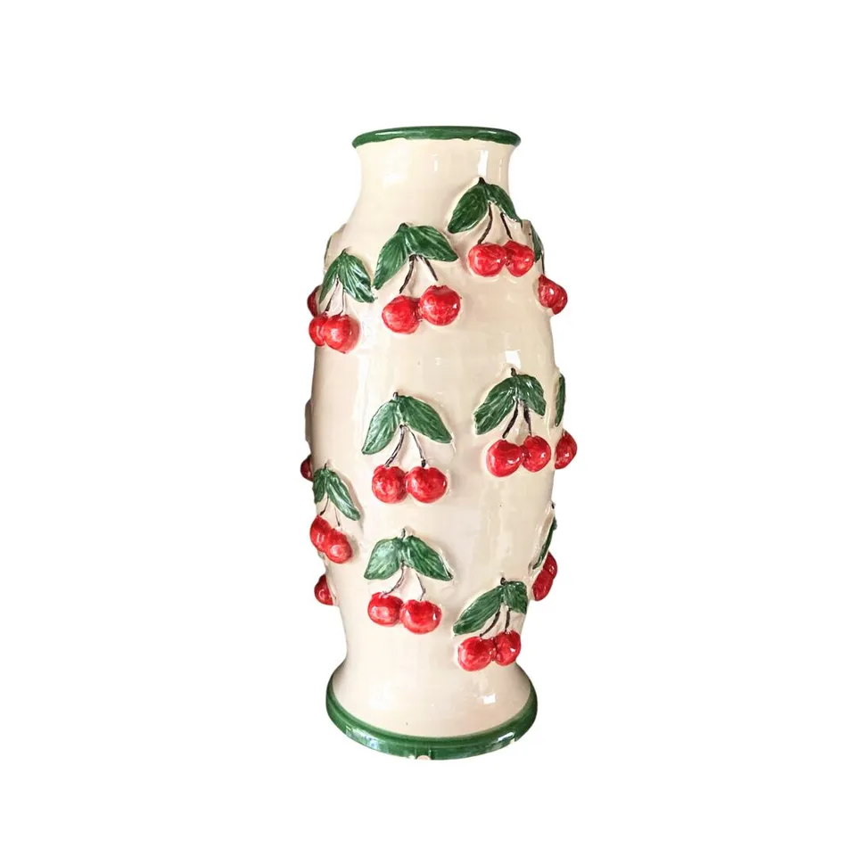 les-ottomans-vase-menv09-keramik-handbemalt-kirsche image 1