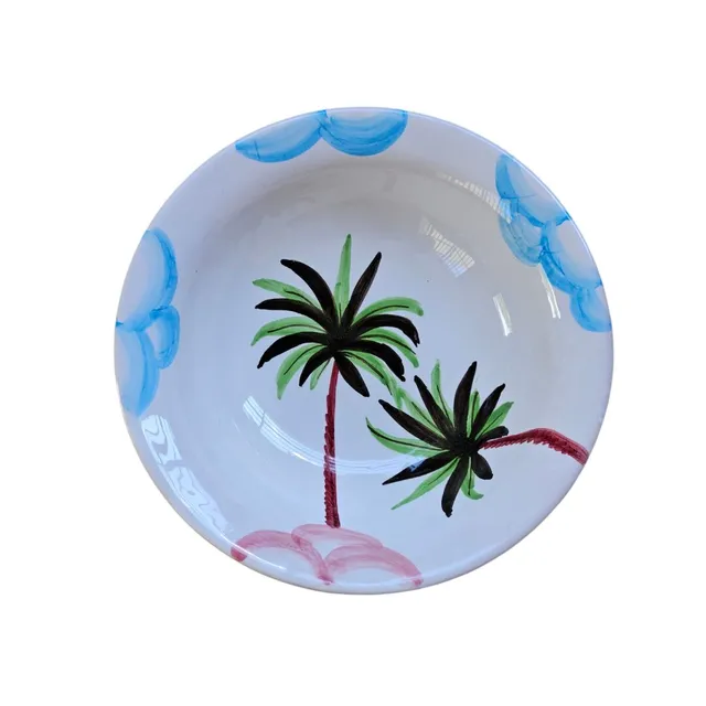 les-ottomans-dessertteller-keramik-palme-handbemalt image 1